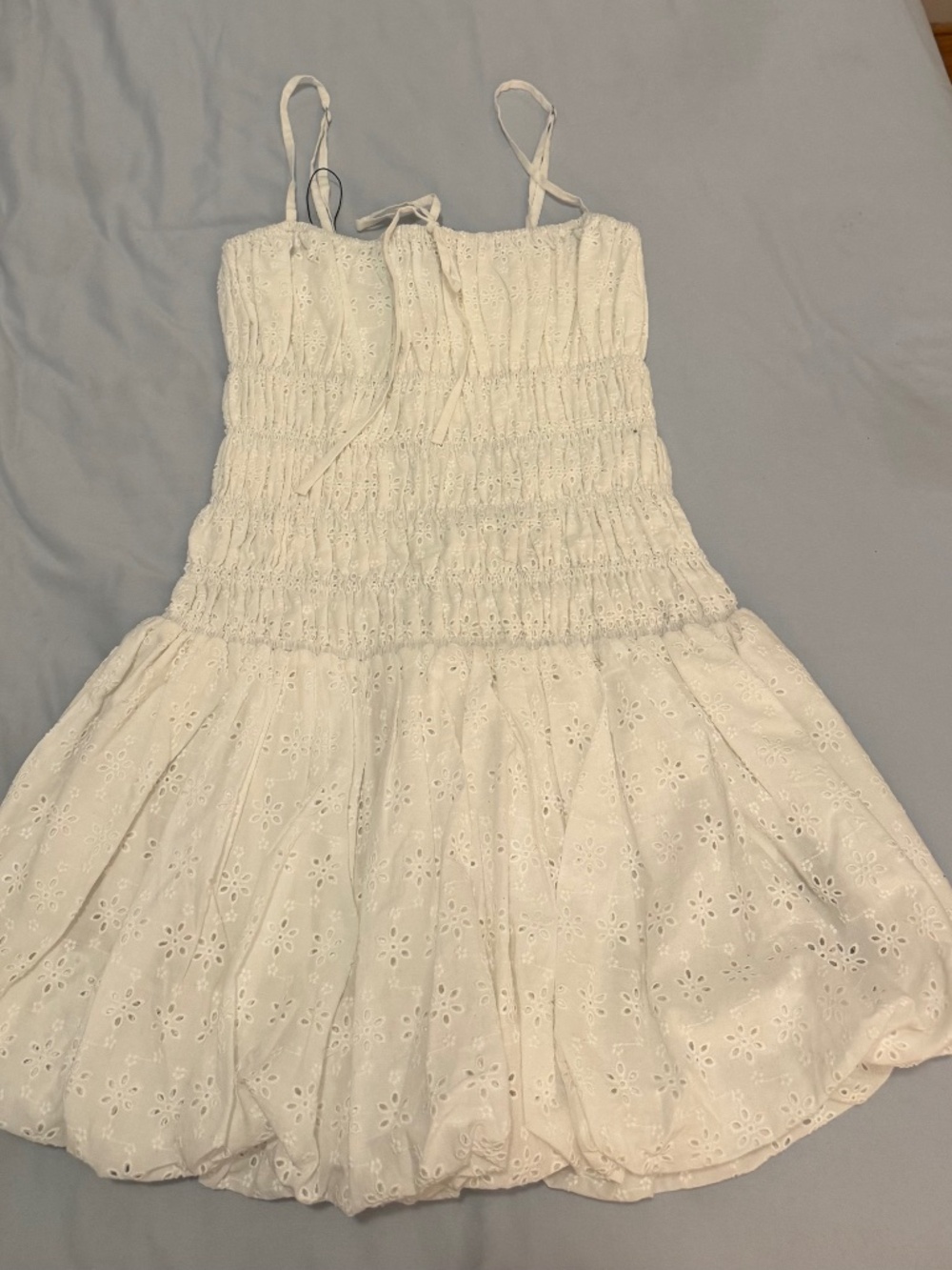 Majorelle white eyelet bubble dress